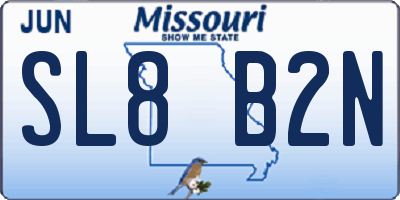 MO license plate SL8B2N