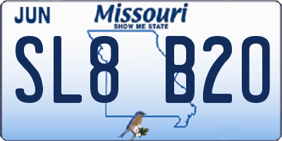 MO license plate SL8B2O