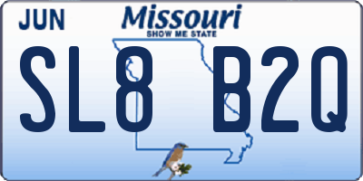 MO license plate SL8B2Q