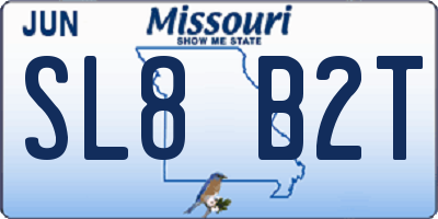 MO license plate SL8B2T