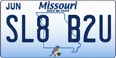 MO license plate SL8B2U