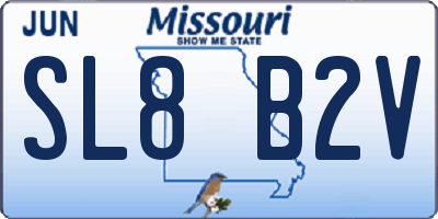 MO license plate SL8B2V