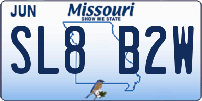MO license plate SL8B2W