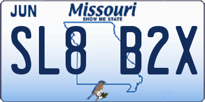 MO license plate SL8B2X