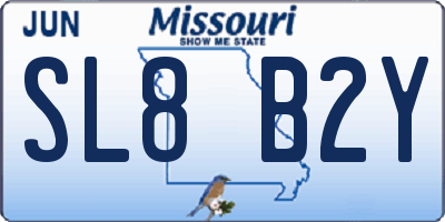 MO license plate SL8B2Y