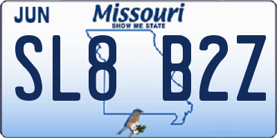 MO license plate SL8B2Z