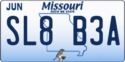MO license plate SL8B3A