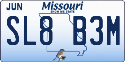 MO license plate SL8B3M