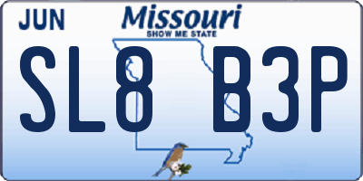 MO license plate SL8B3P