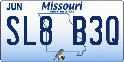 MO license plate SL8B3Q