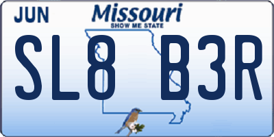 MO license plate SL8B3R