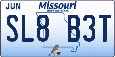 MO license plate SL8B3T