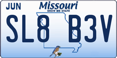 MO license plate SL8B3V