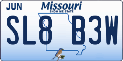 MO license plate SL8B3W