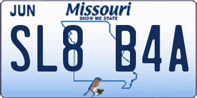 MO license plate SL8B4A