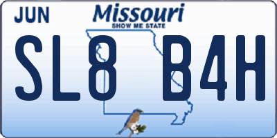 MO license plate SL8B4H
