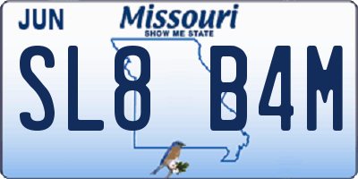MO license plate SL8B4M