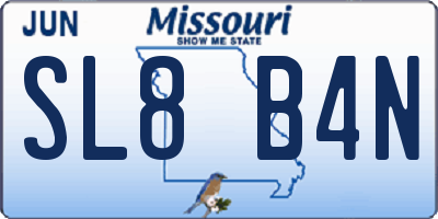 MO license plate SL8B4N