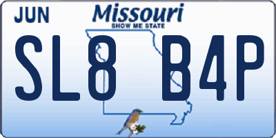 MO license plate SL8B4P