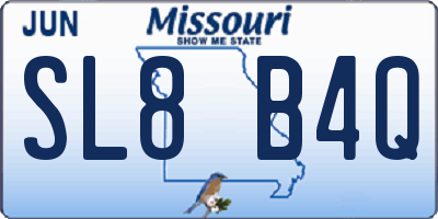 MO license plate SL8B4Q
