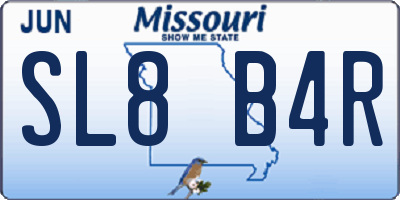 MO license plate SL8B4R