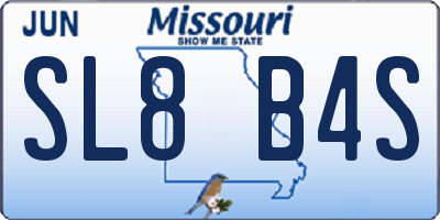 MO license plate SL8B4S
