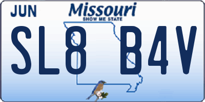 MO license plate SL8B4V