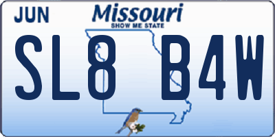 MO license plate SL8B4W