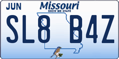 MO license plate SL8B4Z