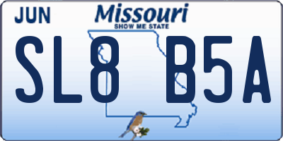 MO license plate SL8B5A