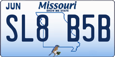 MO license plate SL8B5B