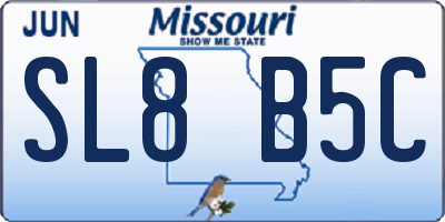 MO license plate SL8B5C