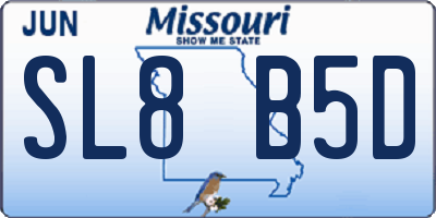 MO license plate SL8B5D