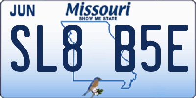 MO license plate SL8B5E