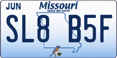 MO license plate SL8B5F