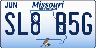MO license plate SL8B5G