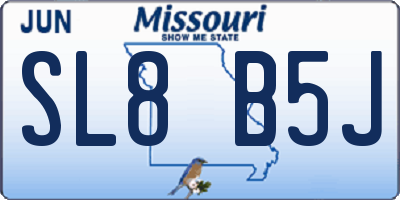 MO license plate SL8B5J