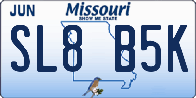 MO license plate SL8B5K