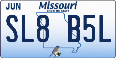 MO license plate SL8B5L