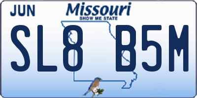 MO license plate SL8B5M
