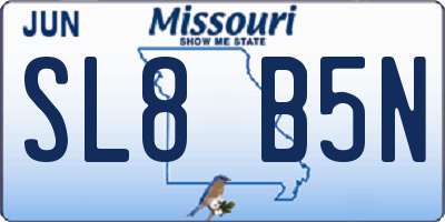 MO license plate SL8B5N