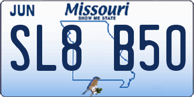MO license plate SL8B5O