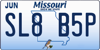 MO license plate SL8B5P
