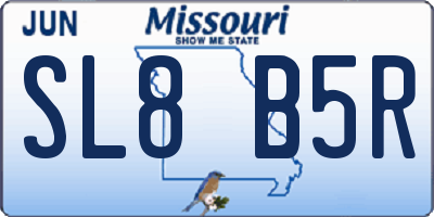 MO license plate SL8B5R