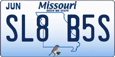 MO license plate SL8B5S