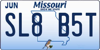 MO license plate SL8B5T