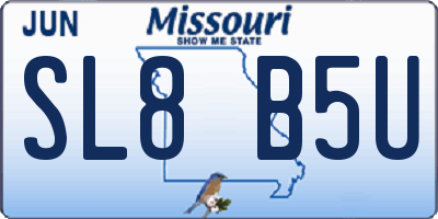 MO license plate SL8B5U