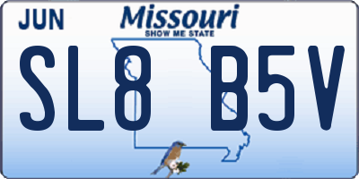 MO license plate SL8B5V