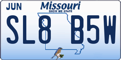 MO license plate SL8B5W
