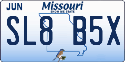 MO license plate SL8B5X